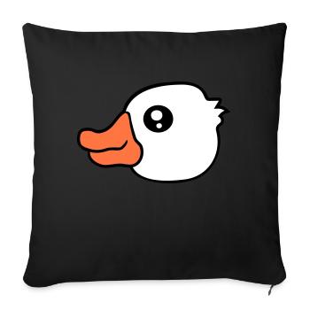 Canard Natation Lac Rivière Eau Mer Vacances Plaisir - Housse de coussin décorative 45 x 45 cm - noir - Devant