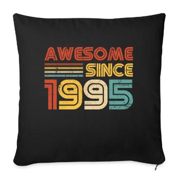 Génial depuis 1995" - Rétro Vintage 30e anniversaire - Housse de coussin décorative 45 x 45 cm - noir - Devant