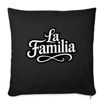 Tatouage La Familia - Housse de coussin décorative 45 x 45 cm - noir - Devant