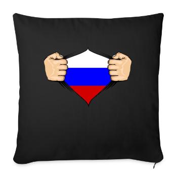 Conception du drapeau de la Russie - Housse de coussin décorative 45 x 45 cm - noir - Devant