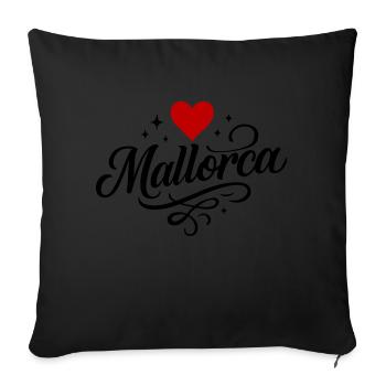 Cœur de Majorque - Housse de coussin décorative 45 x 45 cm - noir - Devant
