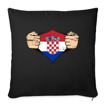 Croatia flag design used - Sofa pillowcase 17,3'' x 17,3'' (45 x 45 cm) - black - Front