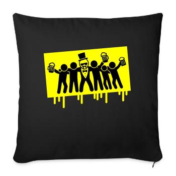 Groom Team Bachelor Party - Sofa pillowcase 17,3'' x 17,3'' (45 x 45 cm) - black - Front
