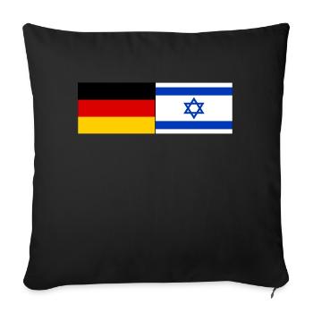 Allemagne Israël Drapeau - Housse de coussin décorative 45 x 45 cm - noir - Devant