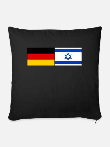 Deutschland Israel Flagge - Sofakissenbezug 45 x 45 cm - Schwarz