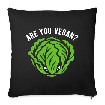 Salat - Are you vegan? - Vegane Ernährung - Sofakissenbezug 45 x 45 cm - Schwarz - Vorne