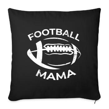 Maman de football américain - Housse de coussin décorative 45 x 45 cm - noir - Devant