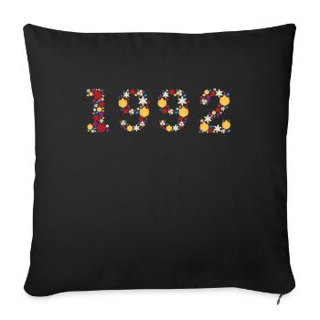 Flowers 1992 - Sofa pillowcase 17,3'' x 17,3'' (45 x 45 cm) - black - Front