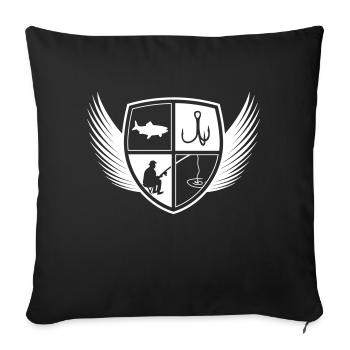 Fishing Fishing Fishing Hooks - Sofa pillowcase 17,3'' x 17,3'' (45 x 45 cm) - black - Front