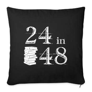 24 In 48 Funny Book Lovers - Sofa pillowcase 17,3'' x 17,3'' (45 x 45 cm) - black - Front