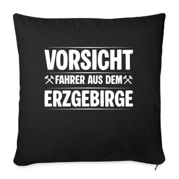 Lkw Fahrer Erzgebirge - Sofakissenbezug 45 x 45 cm - Schwarz - Vorne