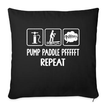 Stand Up Paddling, Stand Up Paddle, SUP Paddler, - Sofa pillowcase 17,3'' x 17,3'' (45 x 45 cm) - black - Front