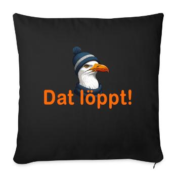 Dat löppt! - Sofa pillowcase 17,3'' x 17,3'' (45 x 45 cm) - black - Front
