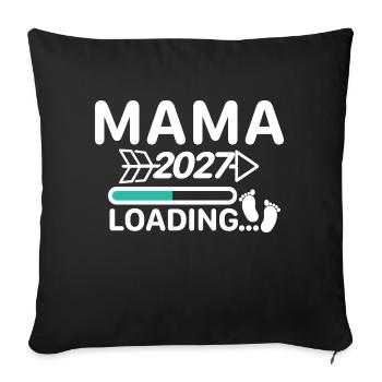 Mom 2027 - Loading Bar Pregnancy Announcement - Sofa pillowcase 17,3'' x 17,3'' (45 x 45 cm) - black - Front