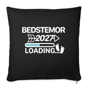 Bedstemor 2027 Danois Je vais être grand-mère - Housse de coussin décorative 45 x 45 cm - noir - Devant