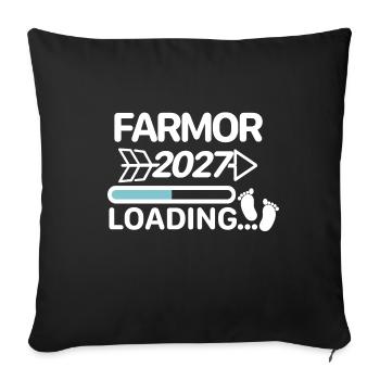 Farmor 2027 Swedish Blue - Sofa pillowcase 17,3'' x 17,3'' (45 x 45 cm) - black - Front