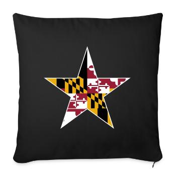 Conception d’étoile du drapeau du Maryland - Housse de coussin décorative 45 x 45 cm - noir - Devant