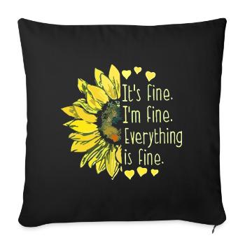 Sunflower Fine Mantra Tee - Sofa pillowcase 17,3'' x 17,3'' (45 x 45 cm) - black - Front