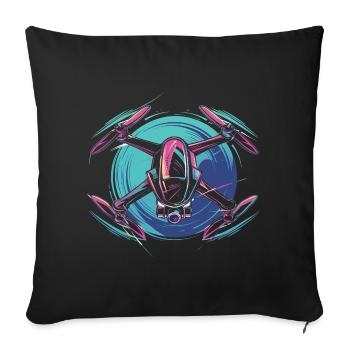 Dynamic Drone - Sofa pillowcase 17,3'' x 17,3'' (45 x 45 cm) - black - Front