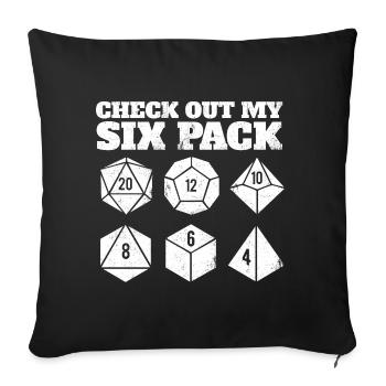 Découvrez mon pack de six dés set RPG Gamer Humour - Housse de coussin décorative 45 x 45 cm - noir - Devant