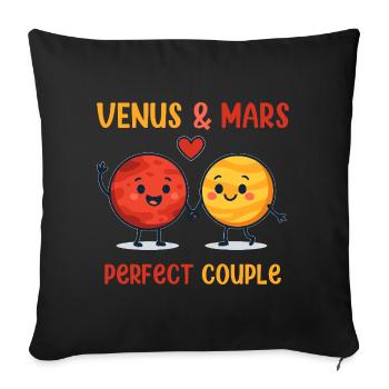 Venus & Mars Perfect Couple Love Design - Sofakissenbezug 45 x 45 cm - Schwarz - Vorne