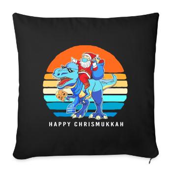 Hanoukka Hanoukka Hanoukka Noël - Housse de coussin décorative 45 x 45 cm - noir - Devant