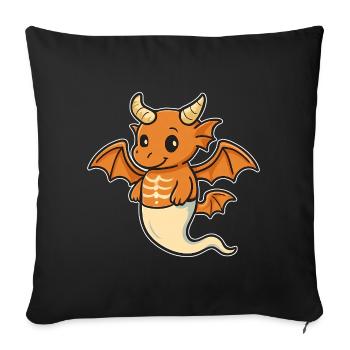 Orange Dragon Friend - Sofa pillowcase 17,3'' x 17,3'' (45 x 45 cm) - black - Front