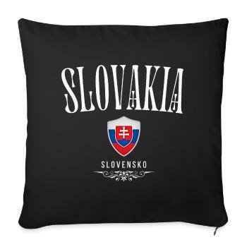Flag of Slovakia, Slovak patriot - Sofa pillowcase 17,3'' x 17,3'' (45 x 45 cm) - black - Front