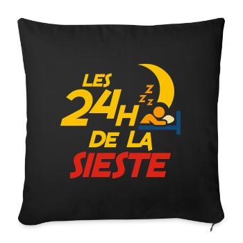 Les 24 heures de la sieste - Housse de coussin décorative 45 x 45 cm - noir - Devant