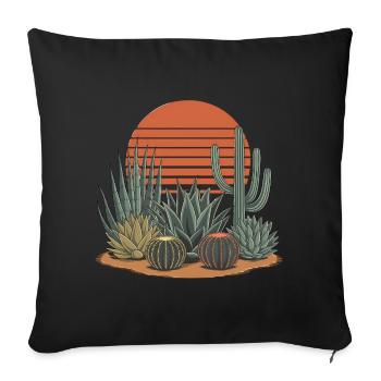 Boho Nature Cacti - Sofa pillowcase 17,3'' x 17,3'' (45 x 45 cm) - black - Front