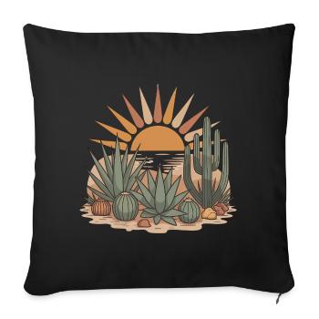 Boho Nature Cacti - Sofa pillowcase 17,3'' x 17,3'' (45 x 45 cm) - black - Front