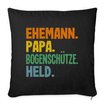 Bogenschießen Bogenschütze Geschenk - Sofakissenbezug 45 x 45 cm - Schwarz - Vorne
