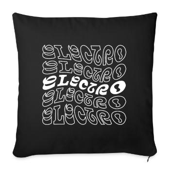 Electro music Spiral Typography - Sofa pillowcase 17,3'' x 17,3'' (45 x 45 cm) - black - Front