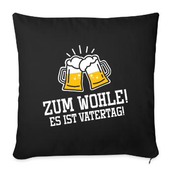 À votre santé, c’est la fête des pères / À votre santé, bière - Housse de coussin décorative 45 x 45 cm - noir - Devant