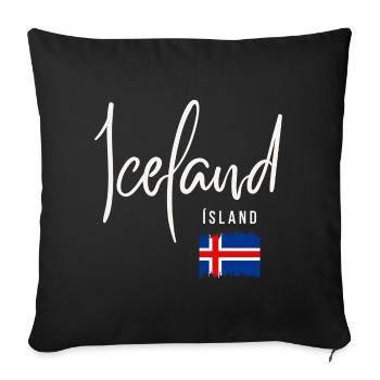 Racines islandaises, j’adore l’Islande - Housse de coussin décorative 45 x 45 cm - noir - Devant