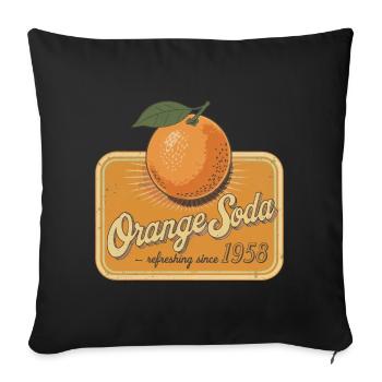 Retro Orange Soda – Since 1958 - Sofa pillowcase 17,3'' x 17,3'' (45 x 45 cm) - black - Front