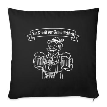 Herr Bier - Ein Prosit der Gemütlichkeit - Sofa pillowcase 17,3'' x 17,3'' (45 x 45 cm) - black - Front