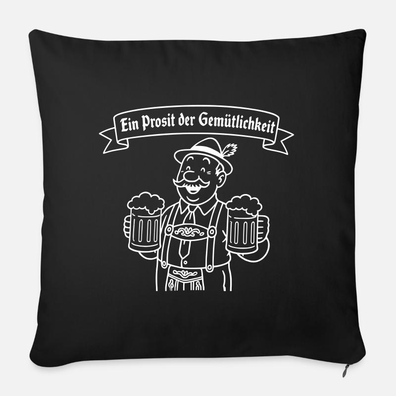 Herr Bier - Ein Prosit der Gemütlichkeit - Housse de coussin décorative 45 x 45 cm - noir