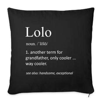 Définition de Lolo : Cadeau drôle de grand-père philippin - Housse de coussin décorative 45 x 45 cm - noir - Devant