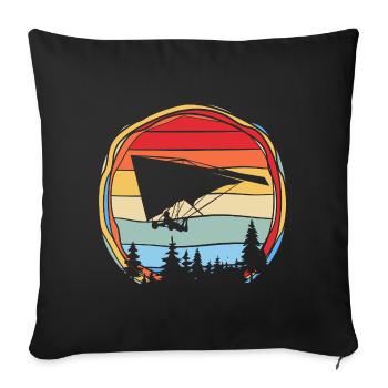 Paraglider Paraglider Paragliding Paragliding - Sofa pillowcase 17,3'' x 17,3'' (45 x 45 cm) - black - Front