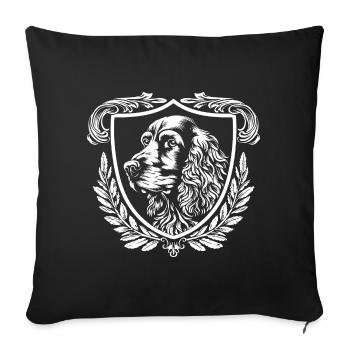 Heraldic Dog Shield: Heraldry Print - Sofa pillowcase 17,3'' x 17,3'' (45 x 45 cm) - black - Front
