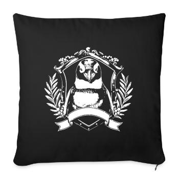 Pinguin Wappen Crest - Sofakissenbezug 45 x 45 cm - Schwarz - Vorne