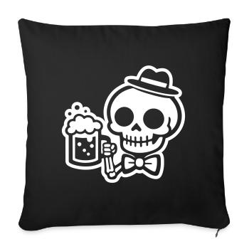Bière Skeleton - Housse de coussin décorative 45 x 45 cm - noir - Devant