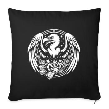 Geld_Geier_weiss - Sofa pillowcase 17,3'' x 17,3'' (45 x 45 cm) - black - Front