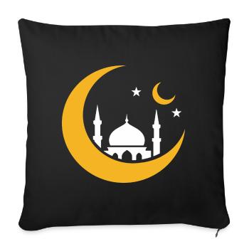 Islam Crescent Moon Mosque Silhouette - Sofa pillowcase 17,3'' x 17,3'' (45 x 45 cm) - black - Front