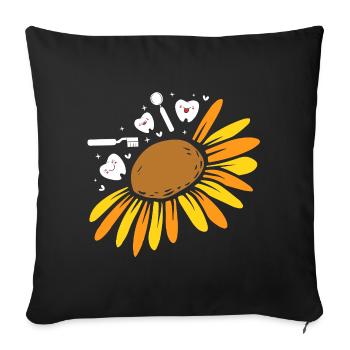 Zahn Dentist Rezeptionist Zahnarzt - Sofakissenbezug 45 x 45 cm - Schwarz - Vorne