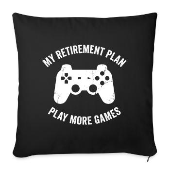 Joueur à la retraite : Jouer plus de matchs - Housse de coussin décorative 45 x 45 cm - noir - Devant