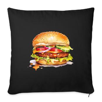 Burger - Sofa pillowcase 17,3'' x 17,3'' (45 x 45 cm) - black - Front