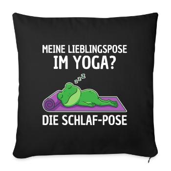 Yoga Frog Favorite Pose Sleeping - Sofa pillowcase 17,3'' x 17,3'' (45 x 45 cm) - black - Front