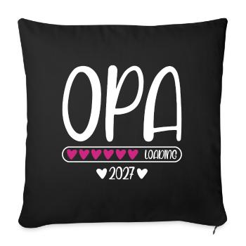 Grandpa 2027 loading with hearts loading bar - Sofa pillowcase 17,3'' x 17,3'' (45 x 45 cm) - black - Front